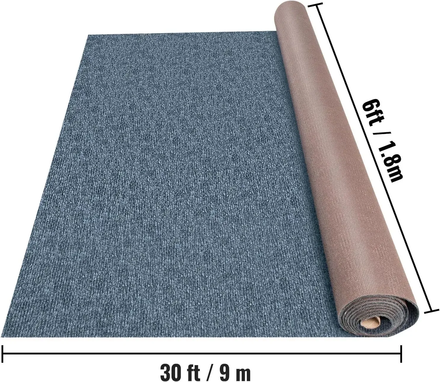 Tapis marin gris 6 pi x 29,5 pi, tapis de bateau, tapis d'intérieur et d'extérieur pour terrasse de patio, antidérapant