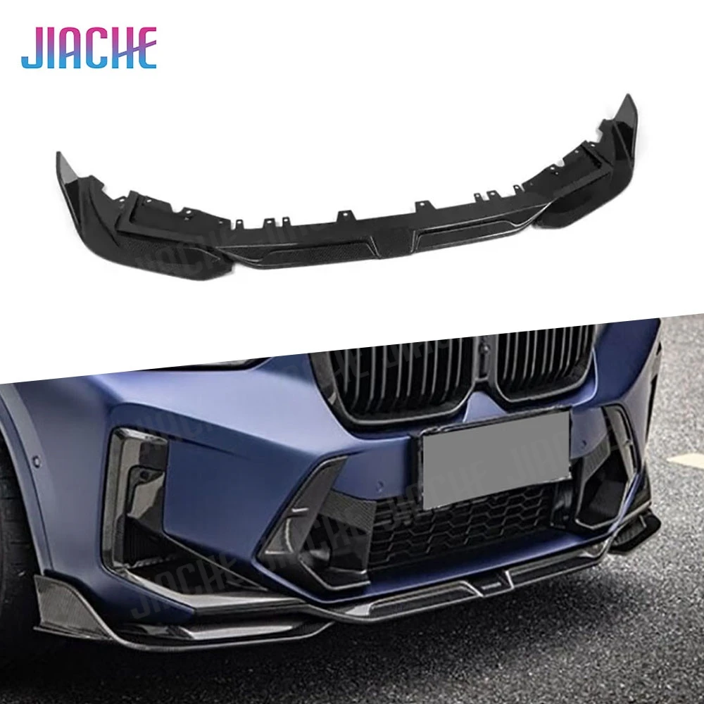 Dry Carbon Fiber Front Bumper Lip Spoiler Splitters For BMW X3M F97 2022+ Head Chin Guard FRP Car Bodykit