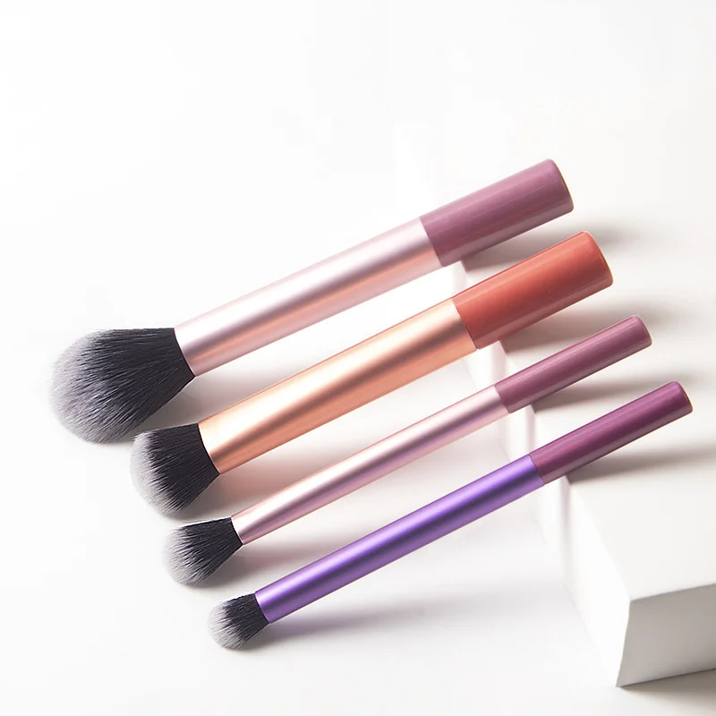 4PCS Gradient Pink-Purple Make - Huda Beauty Makeup Brush Set recension och pris