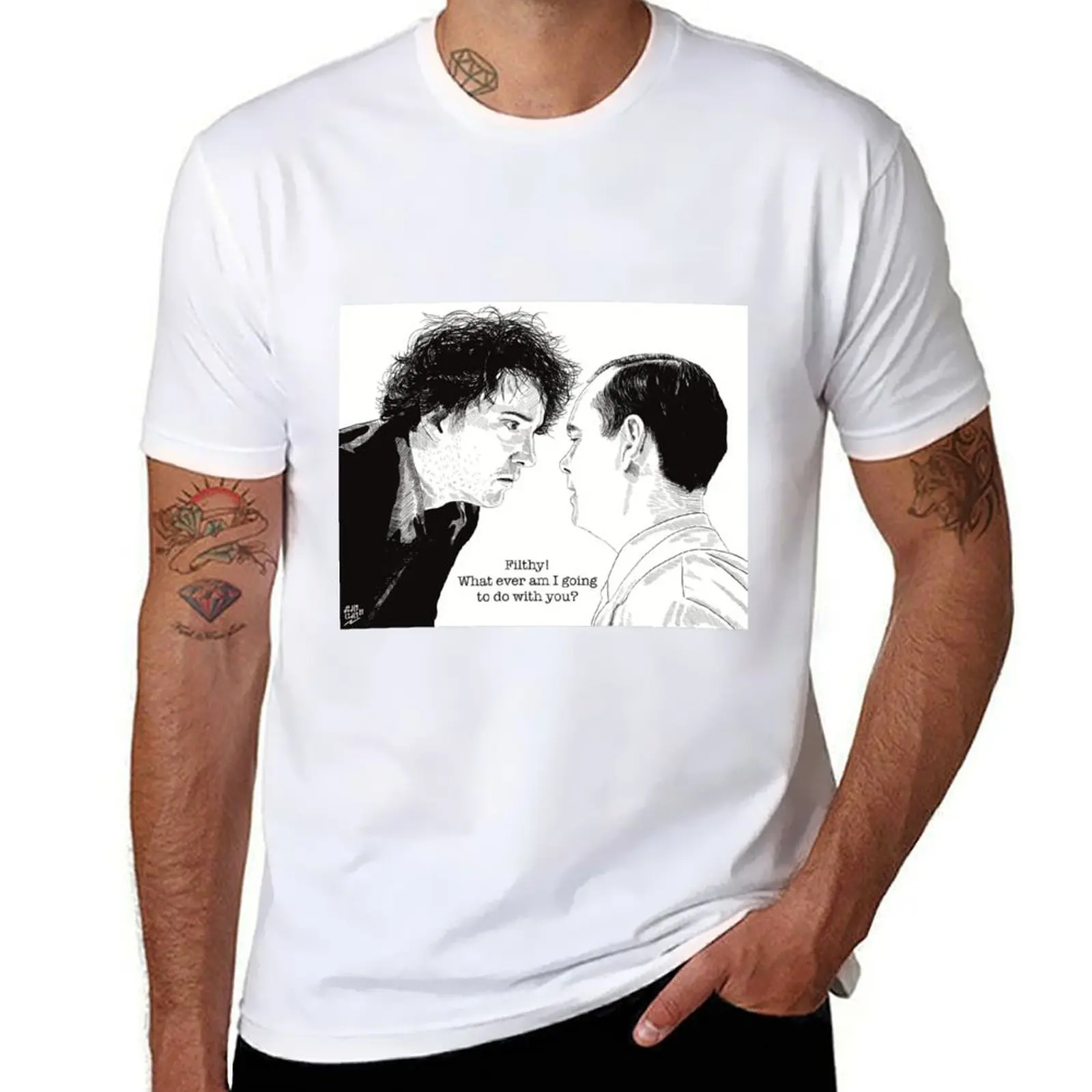 

Bernard Black and the cleaner, Black Books, Grapes of Wrath. T-Shirt man graphic t shirt T-Shirt