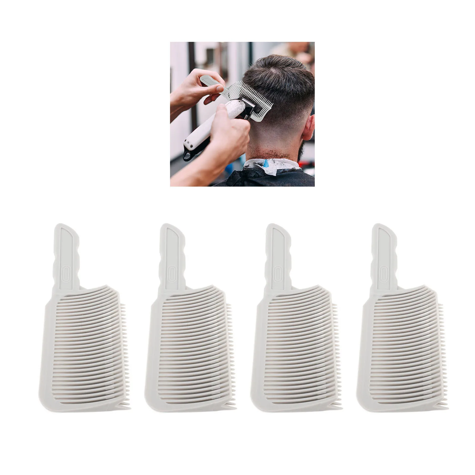 4pcs Fade Combs Styling Tools Curved Hair Cutting Fade Combs Professional Positioning Flat Top Ergonomic for Salon for Men