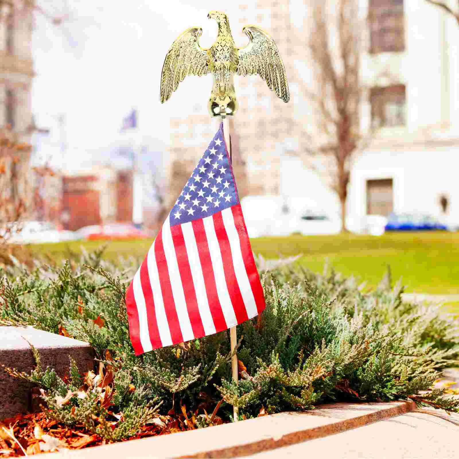 

Flagpole Eagle Head DIY Decor Top Ornament Tips Topper Solar Lights Outdoor Decorative