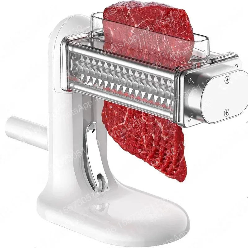 Manual Meat Tenderizer Tool, Meat Tenderizer Machine with Stainless Steel Gear, Steak Flatten Cuber Rolling Meat Poultry Tenderi