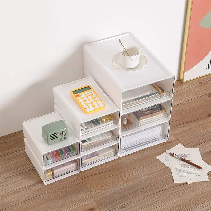 Imagem -03 - Armazenamento Gavetas Desk Organizer Box Papelaria Gaveta Artigos de Higiene Pessoal Organizador Desordem Casa Prateleiras