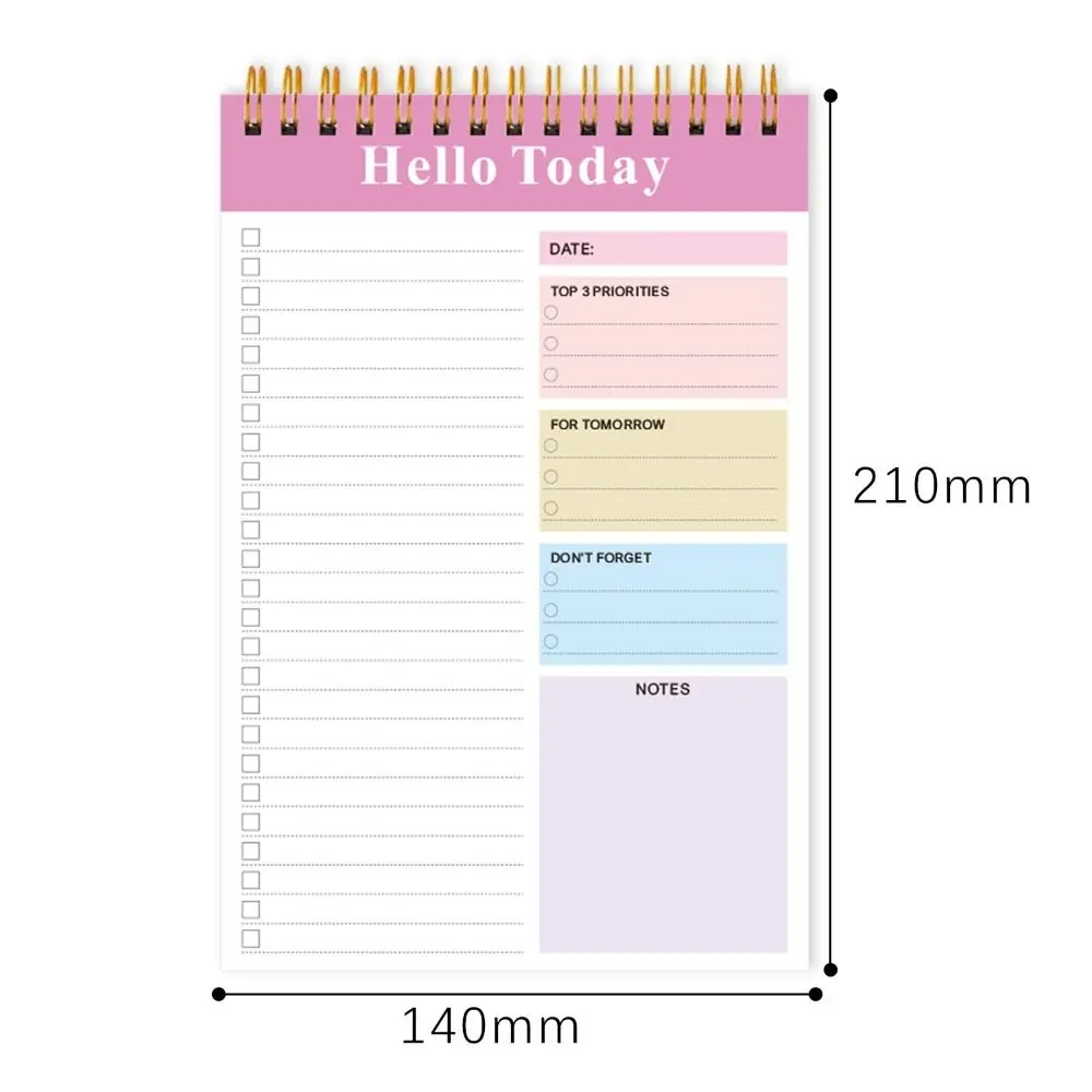 Autodisciplina tamanho a5 caderno espiral à prova d'água bloco de notas sem data 52 folhas estilo simplificado livro de bobina material escolar