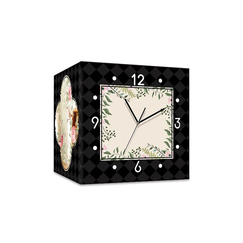 

Stereoscopic luxury Creative corner wall clock retro non-punching wall clock