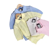 White POLO Collar Short Sleeved Women's 2025 Summer New Loose and Slim Fit Ice Silk T-shirt Hollowed Out Knitted Top - Image 5