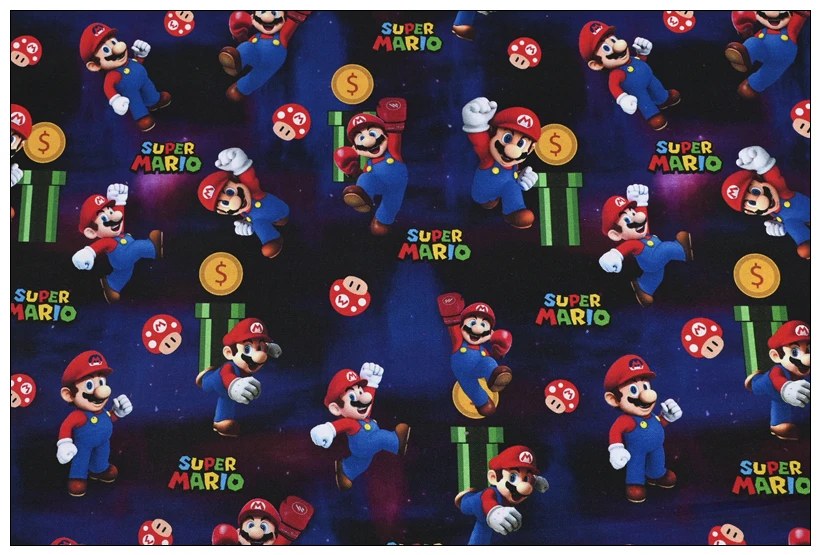 105cm di larghezza Super Mario Bros 100 tessuto di cotone Patchwork cucito Hometextile fodera trapunta ricamo materiale di stoffa fai da te