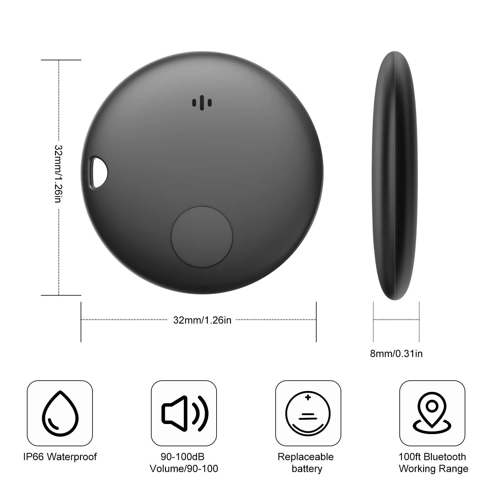 3 SZT. Lokalizator Air Tracker Smart Find My Design Card Finder Anti-Lost Bez Opłat Miesięcznych Sygnał Dźwiękowy Wymienna Bateria Inteligentny Lokalizator