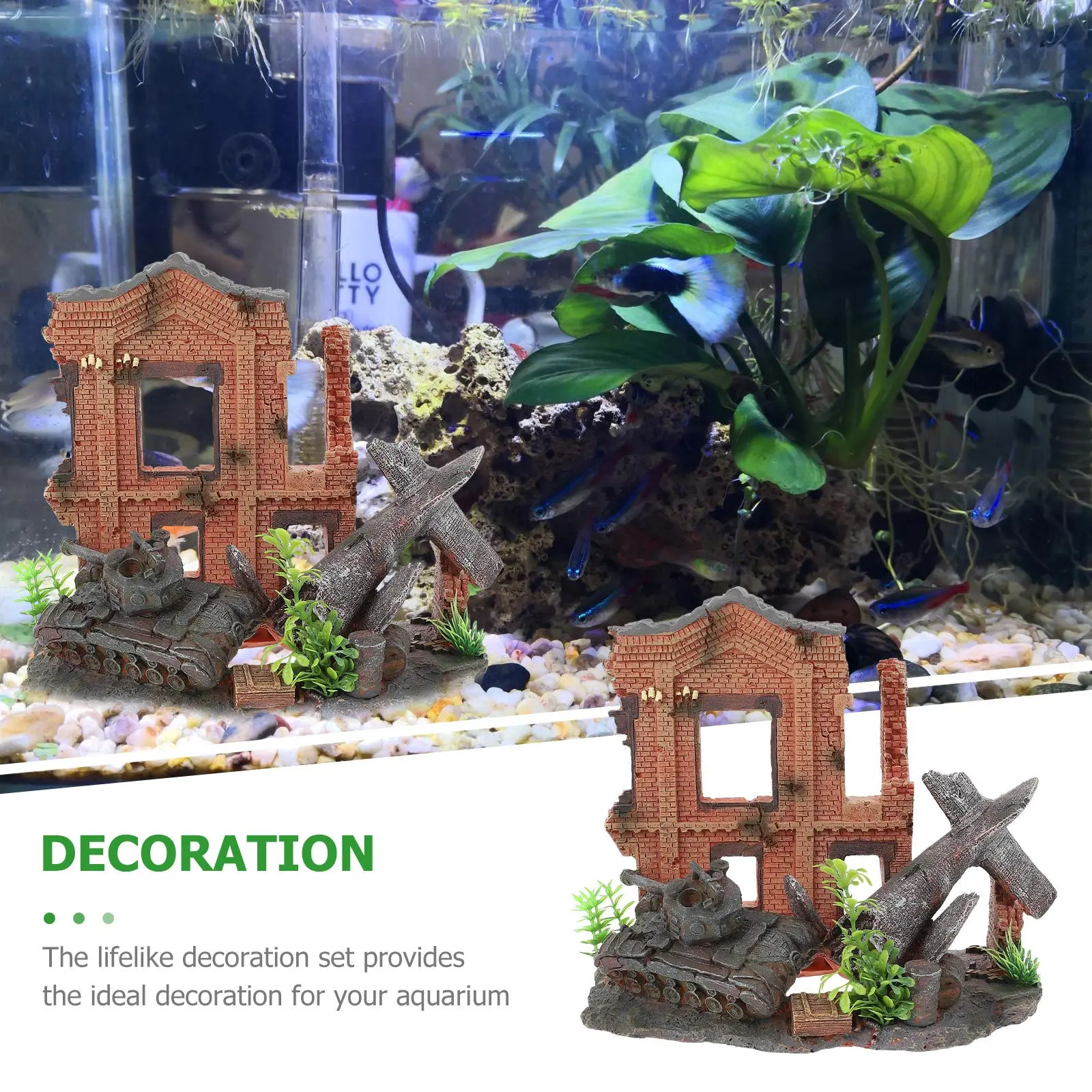 

1Pcs Fish Tank Landscaping Decoration Resin Ornament Aquarium Supply Fish Tank Decor Natural-Style Aquarium Craft