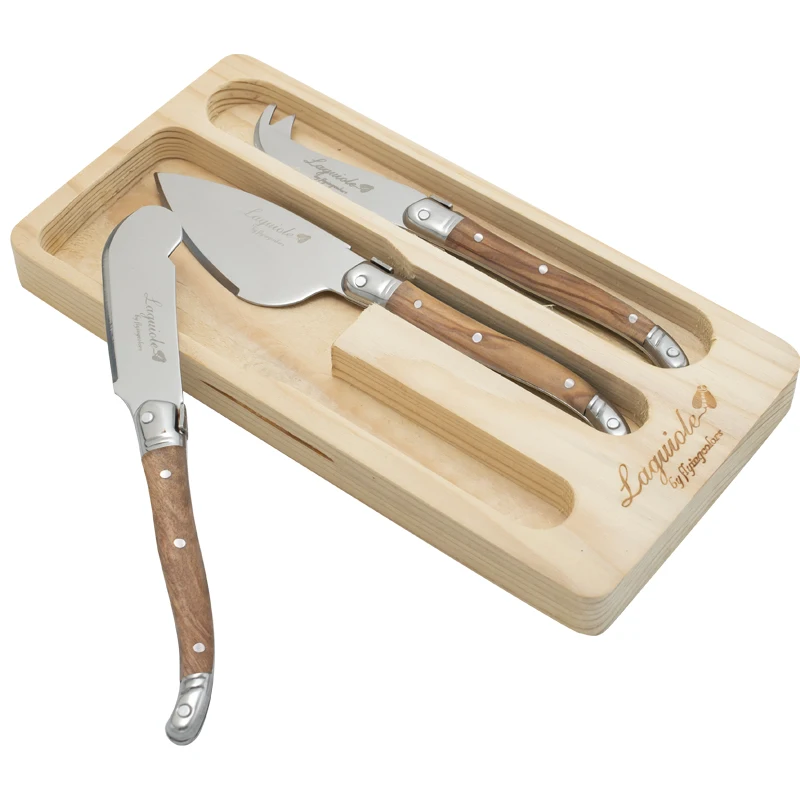 3 قطعة Laguiole Stailless الصلب الجبن طقم السكاكين الخشب مقبض زبدة مفرشة السكاكين كريم صغير الجبن القاطع القطاعة مطعم بار