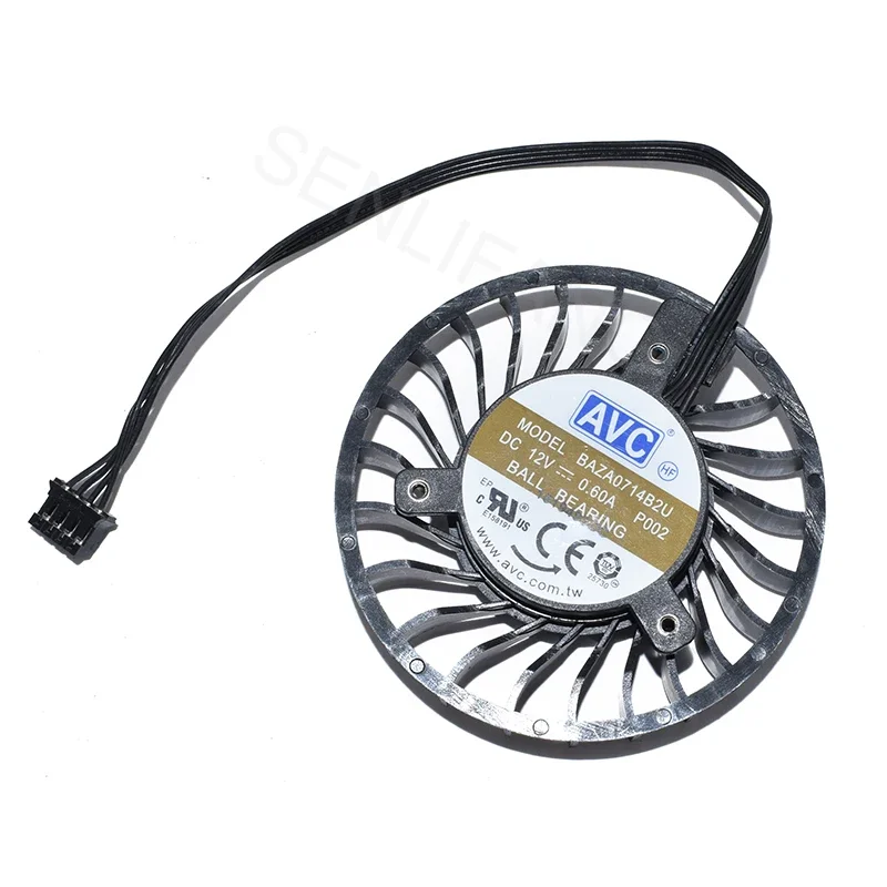 BAZA0714B2U New For AVC DC 12V 0.6A Four Lines VGA Cooling Fan For P4000 M4000 Graphics Card