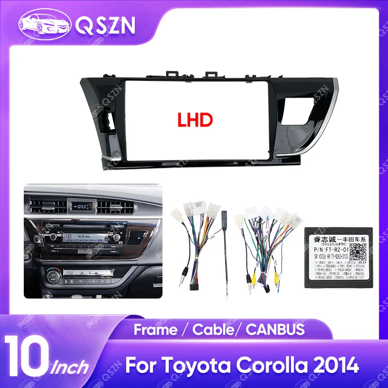 QSZN 10 Inch Car Radio Fascia Frame For Toyota Corolla/Levin 2014 2015 2016 2017 2018 Dash Trim Kit Panel Car Radio DVD Frame