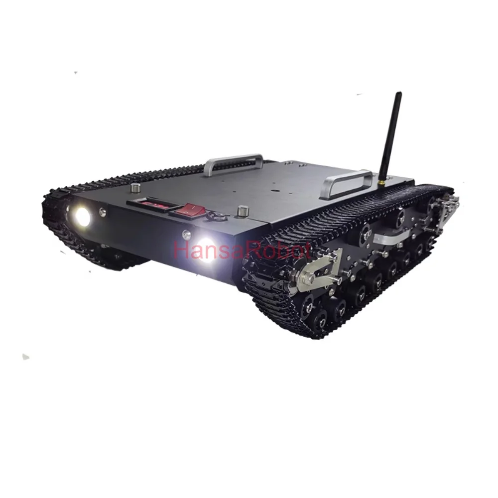 30 kg di carico 2WD serbatoio in acciaio inossidabile telaio cingolato robot fuoristrada incrocio di ostacoli RC Smart Car con motore DC ad alta potenza ROS