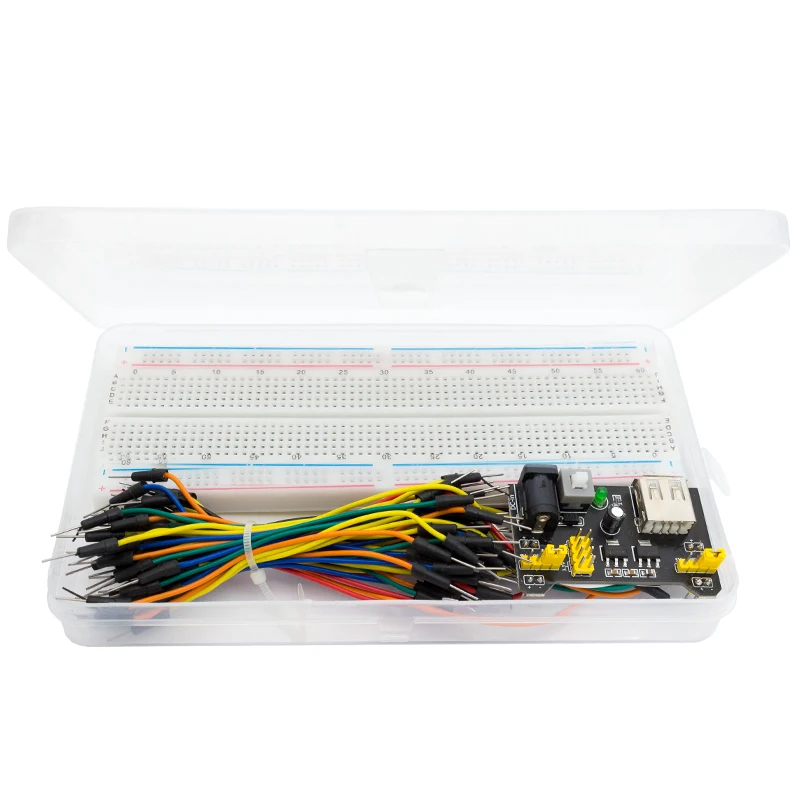 3.3V/5V MB102 Breadboard+ MB-102 830 points Prototype Bread board kit +65 jumper wires