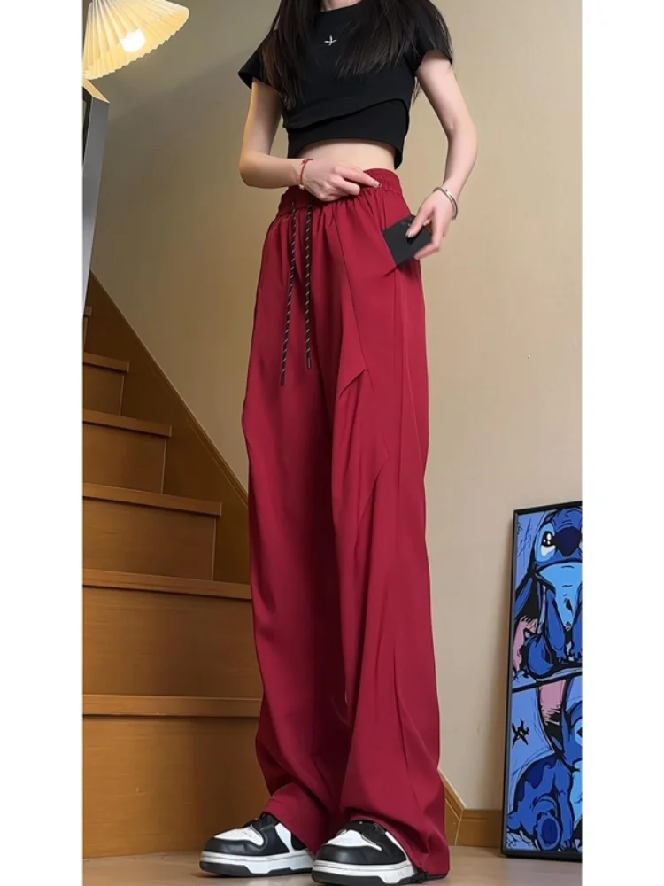 

Брюки-карго мужские летние тонкие дышащие из ледяного шелка с широкими штанинами в американском уличном стиле хип-хоп, удлиненные