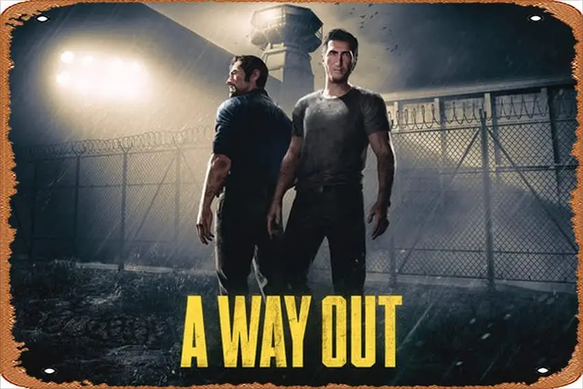 Wall Decor Metal Sign - A Way Out (1/2) Game Poster Vintage Metal Sign Poster Sign Garage Bar Wall Decor 8 × 12 inches sign