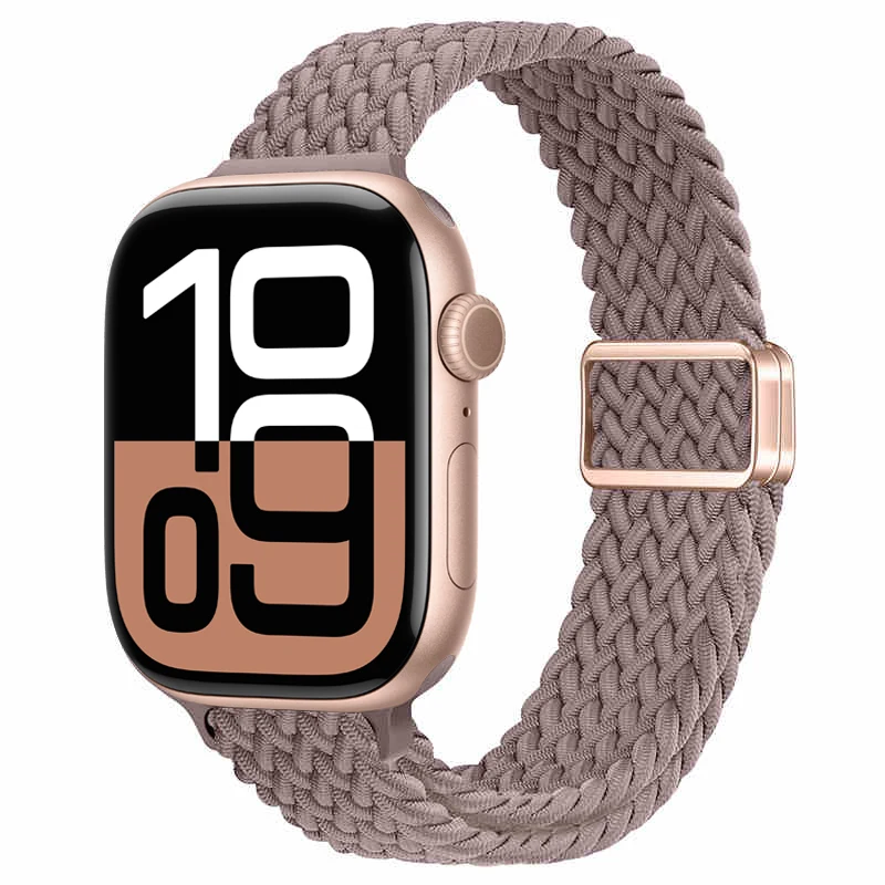 Magnetic Braided Strap for Apple Watch Band 40mm 44mm 45mm 46mm 41mm 49mm 42mm Elastic Bracelet for iWatch Series 10 9 8 ultra 2