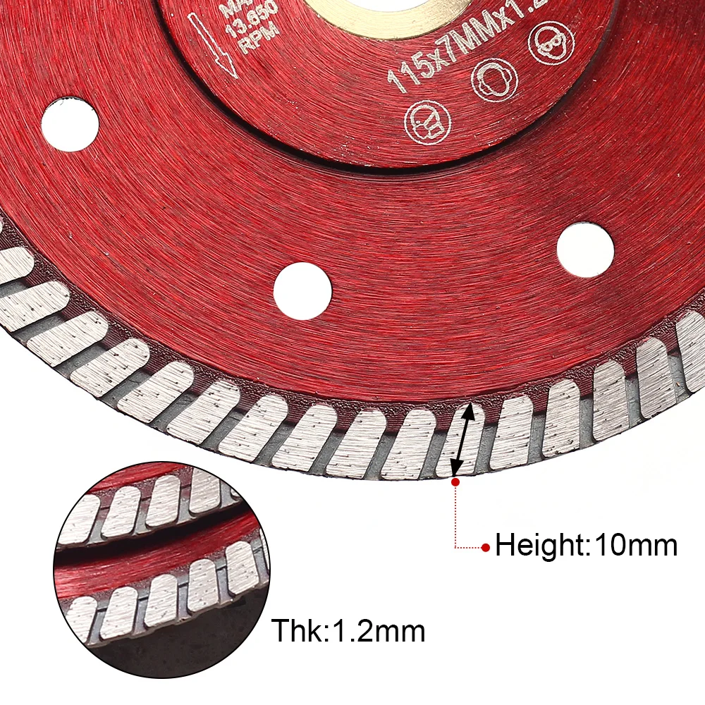 115Mm Siêu Mỏng Kim Cương Turbo Lưỡi Dao Đĩa Sứ Ngói Đá Hoa Cương Lưỡi Cắt Khô/Ướt Cho Đá Đá Ceramic cắt