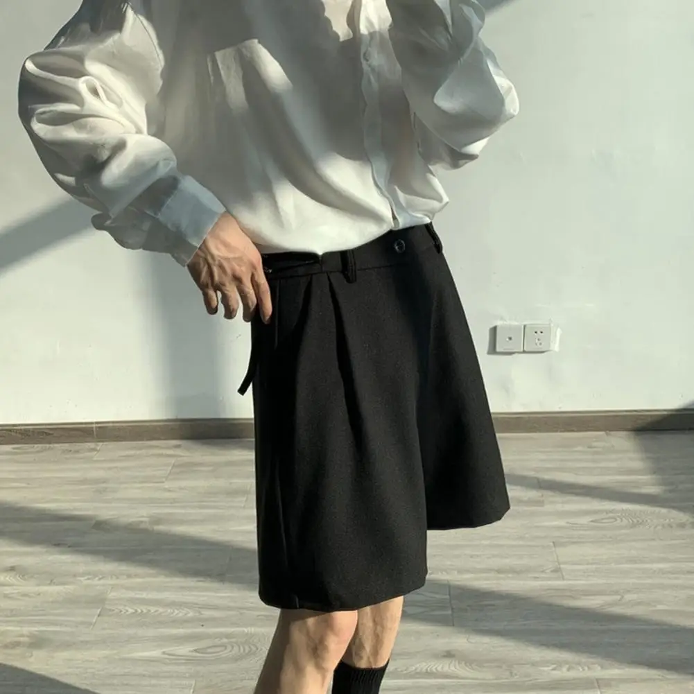 Casual Shorts  Casual Shorts Men Summer Korean Chic Loose-fitting Polyester Men Summer Wide Leg Trousers Straight Shorts