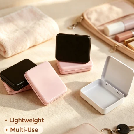Mini Metal Storage Case Rectangular Hinged Empty Tinplate Box For Candy Pill Small Household Items Organizer Use