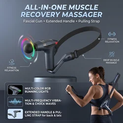 Hot Selling Multifunctional Muscle Relaxation Long-handle Massage Gun Remission Deep Tissue Percussion Body Electric Massage Gun