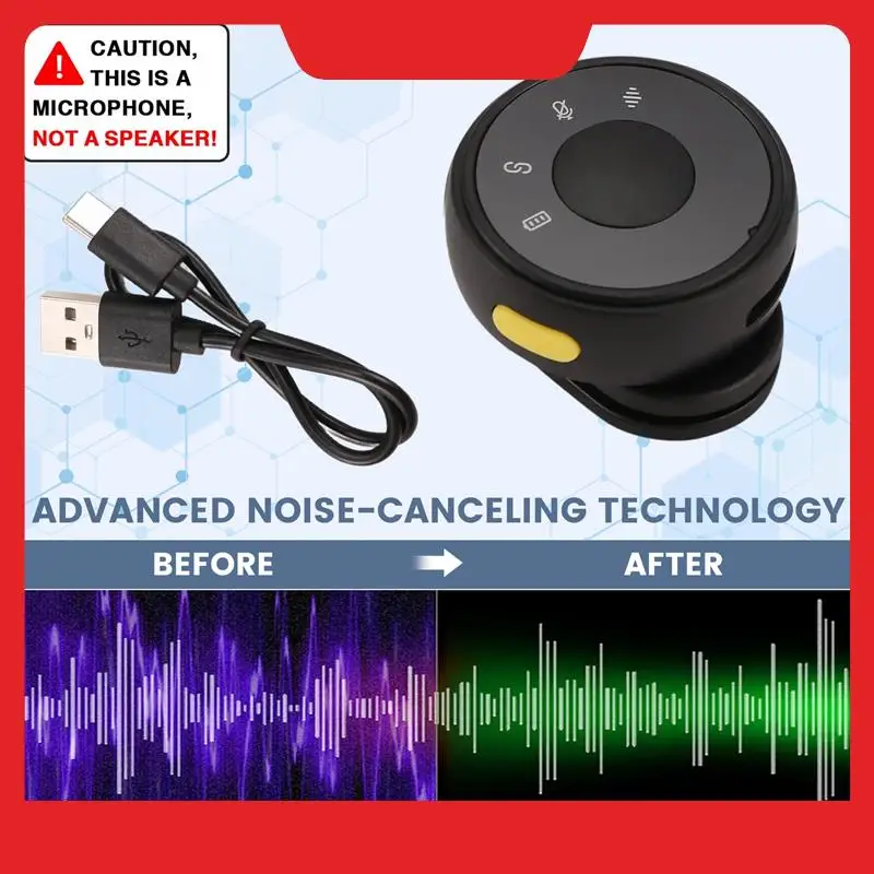 Magnetic Suction Back Clip Wireless Microphone USB-C Circular Button Lavalier Microphone For Live Video Recording