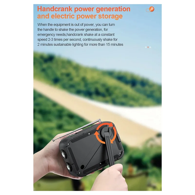 

New-5000Mah Emergency Solar Radio Hand Crank Charging With FM AM WB NOAA Weather Radios LED Reading Flashlight Bank Charger