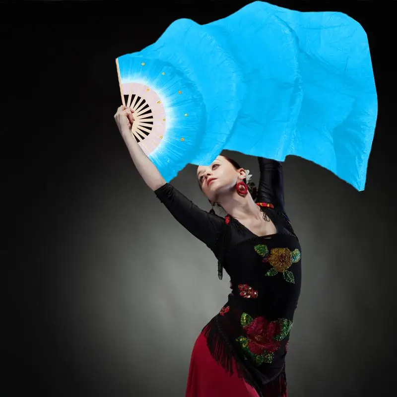 

Belly Dance Fans 1.8Meters Long Thick Ribs Silk Belly Dance Fans Beautiful Fan Veils For Performers Foldable Colorful Dancing