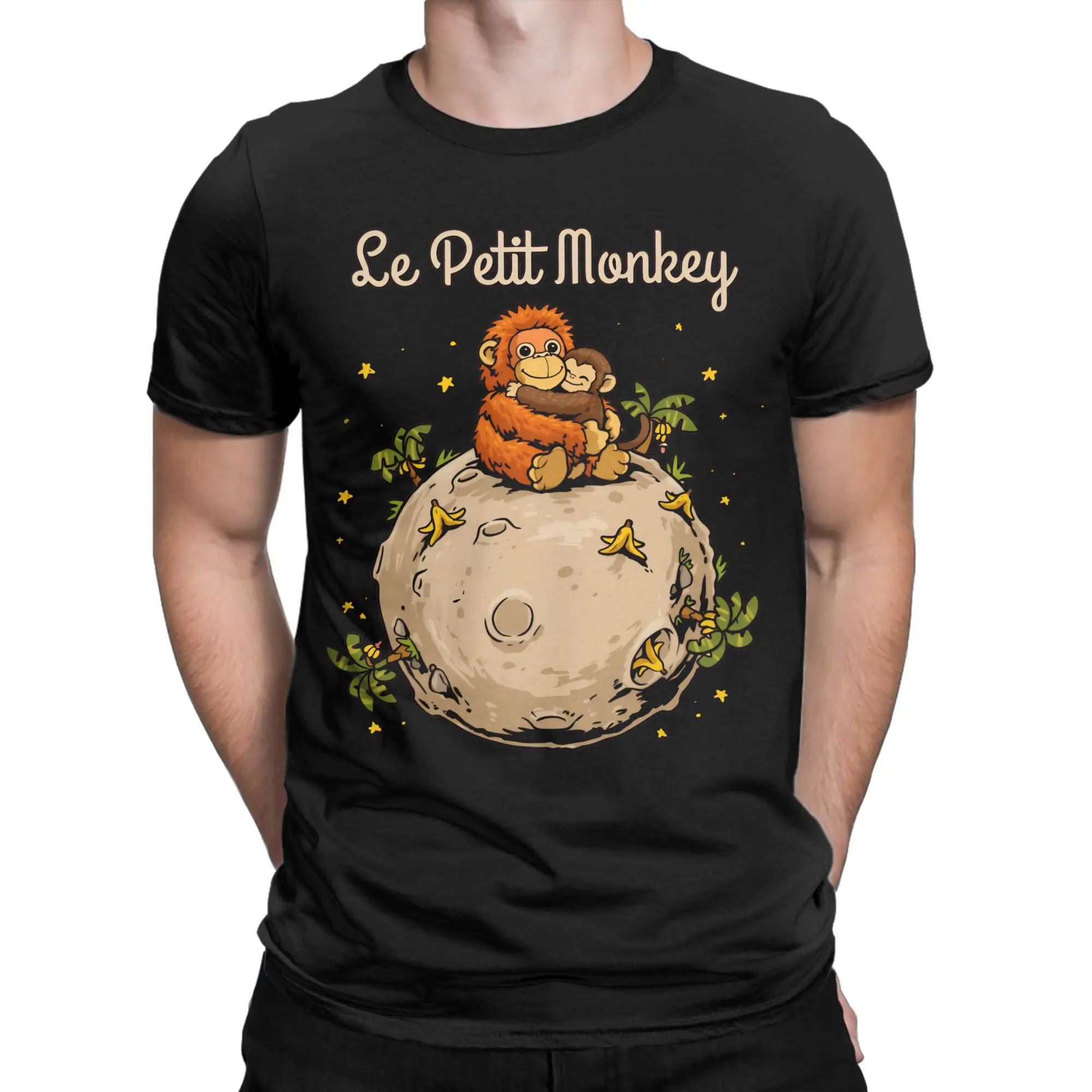 Cartoon Punch Monkey and Oran-Mama T Shirt Men Women Pure Cotton Casual T-Shirts Tee Shirt Short Sleeve Tops Plus Size