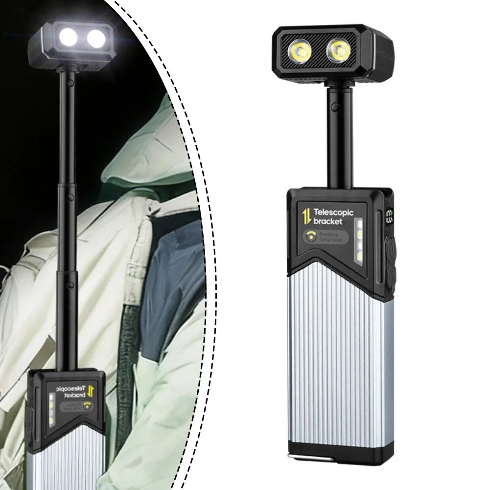 Portable Telescopic Rechargeable Camping Light with Adjustable LED Position for Fishing Car Repair and Outdoor Use