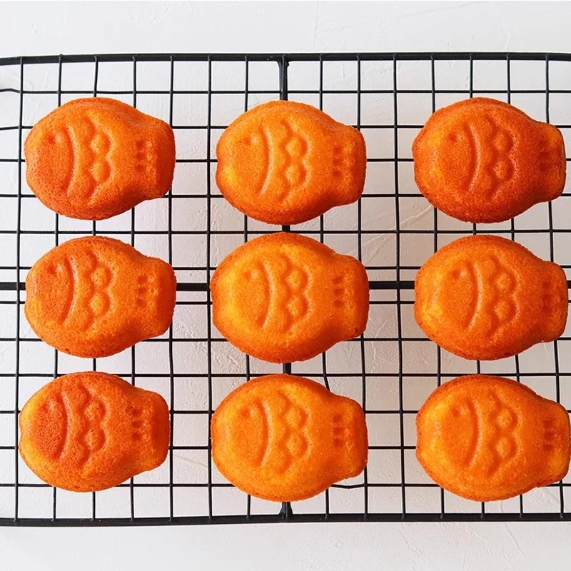 

Форма для выпечки мини-кексов (9 ячеек) в виде рыбок, для мадленов, финаньеров, маффинов, десертов, выпечки, кухонные принадлежности для DIY