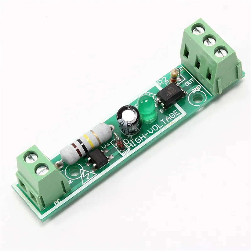 Modulo di Isolamento optoaccoppiatore AC 220V a 1 Bit scheda di rilevamento della tensione Adaptive 3-5V per PLC Isolamento muslimcon Rail Die