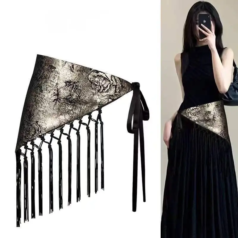 

Новый треугольный бандаж в китайском стиле с кисточками, пояс, женская одежда, декоративные аксессуары, платье, пояс в стиле ретро