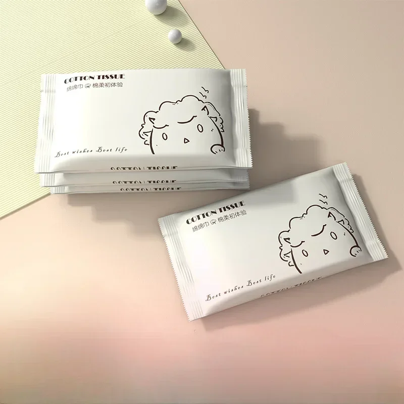 20pcs/bag Disposable Face Towel Soft Individual Pocket Paper Tissue Facial Cleansing Wet Dry Makeup Wipes Beauty Square Towel