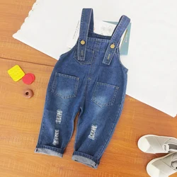 IENENS Toddler Infant Boys tuta Denim salopette salopette neonata buco Jeans pantaloni lunghi vestiti abiti Fit 0-4 anni