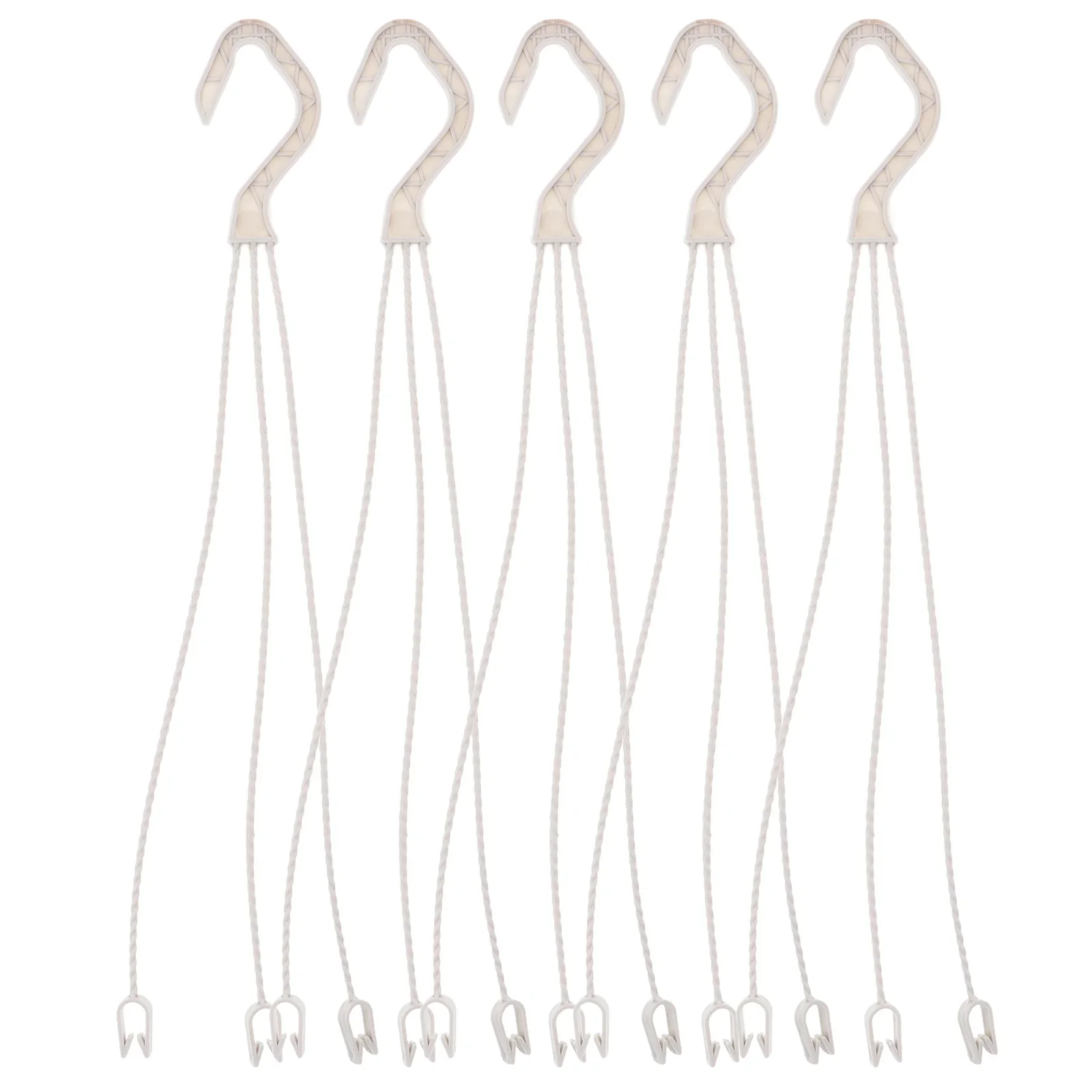 

5pcs White Hooks For Baskets Flowerpot Hangers Durable Plant Shelves Garden Accessories Plastic Planter Hooks Outdoor Furniture