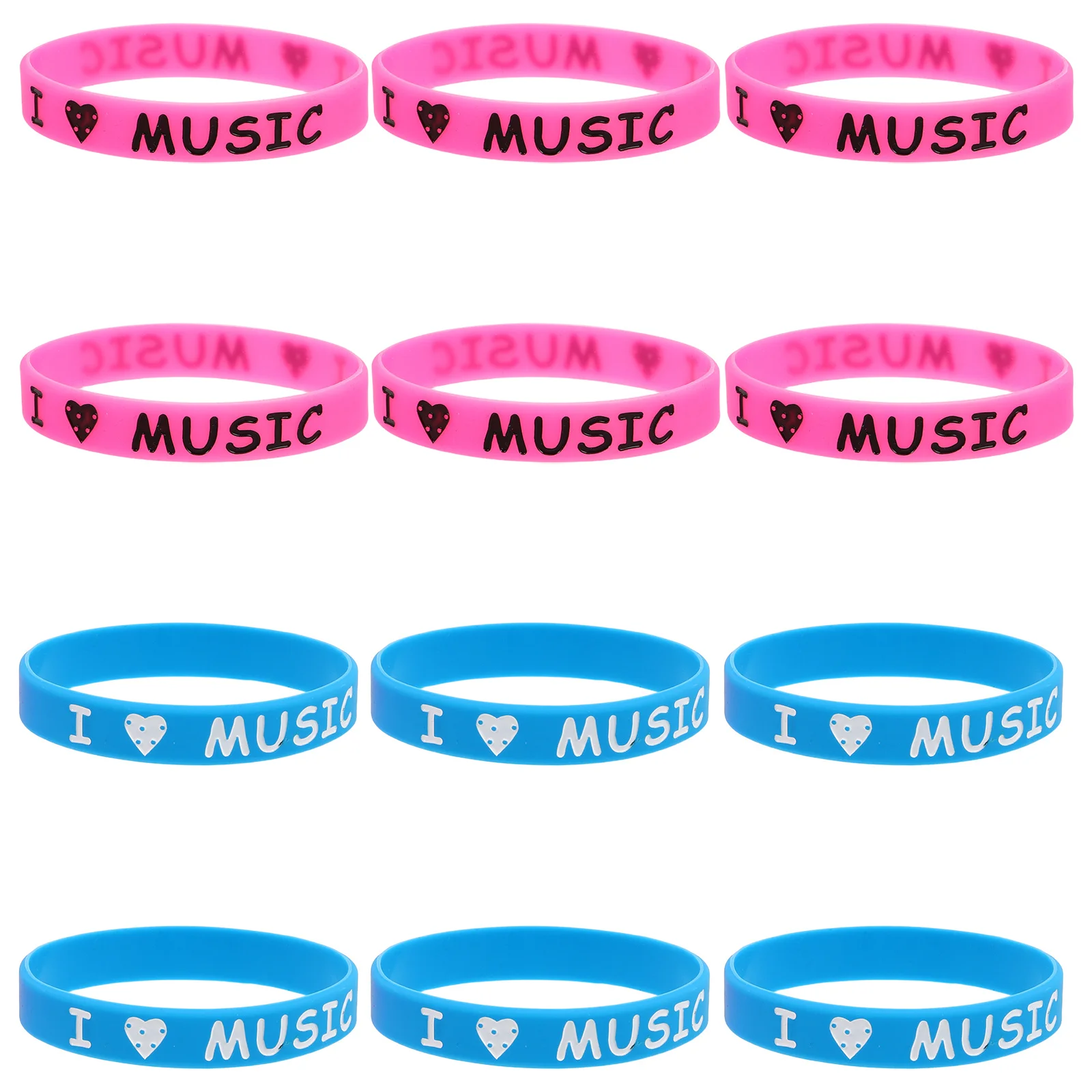 12 stuks I Love Music siliconen polsbandjes kleurrijke festivalarmbanden feestartikelen concertaccessoires siliconen polsbandjes