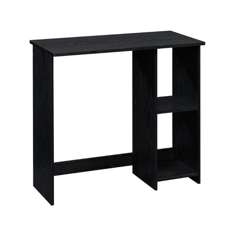 

Small Space Writing Desk with 2 Shelves, True Black Oak Finish