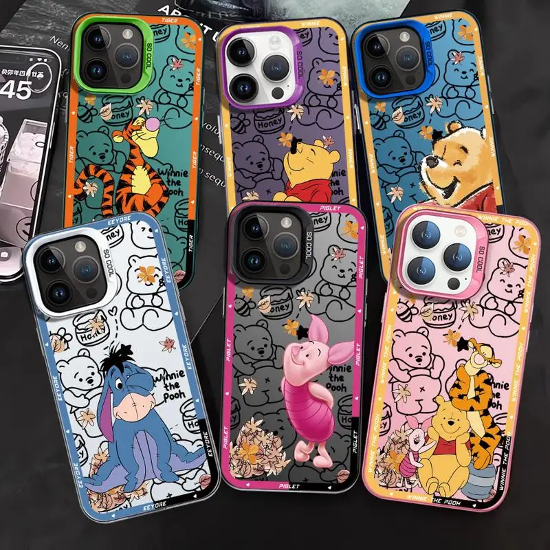 Disneys Winnies The Poohs Phone Case for Oppo A3x A60 A79 A98 A1 A78 A58 A38 A18 A57 A76 A36 A17 A94 A74 A55 4G 5G Matte Cover