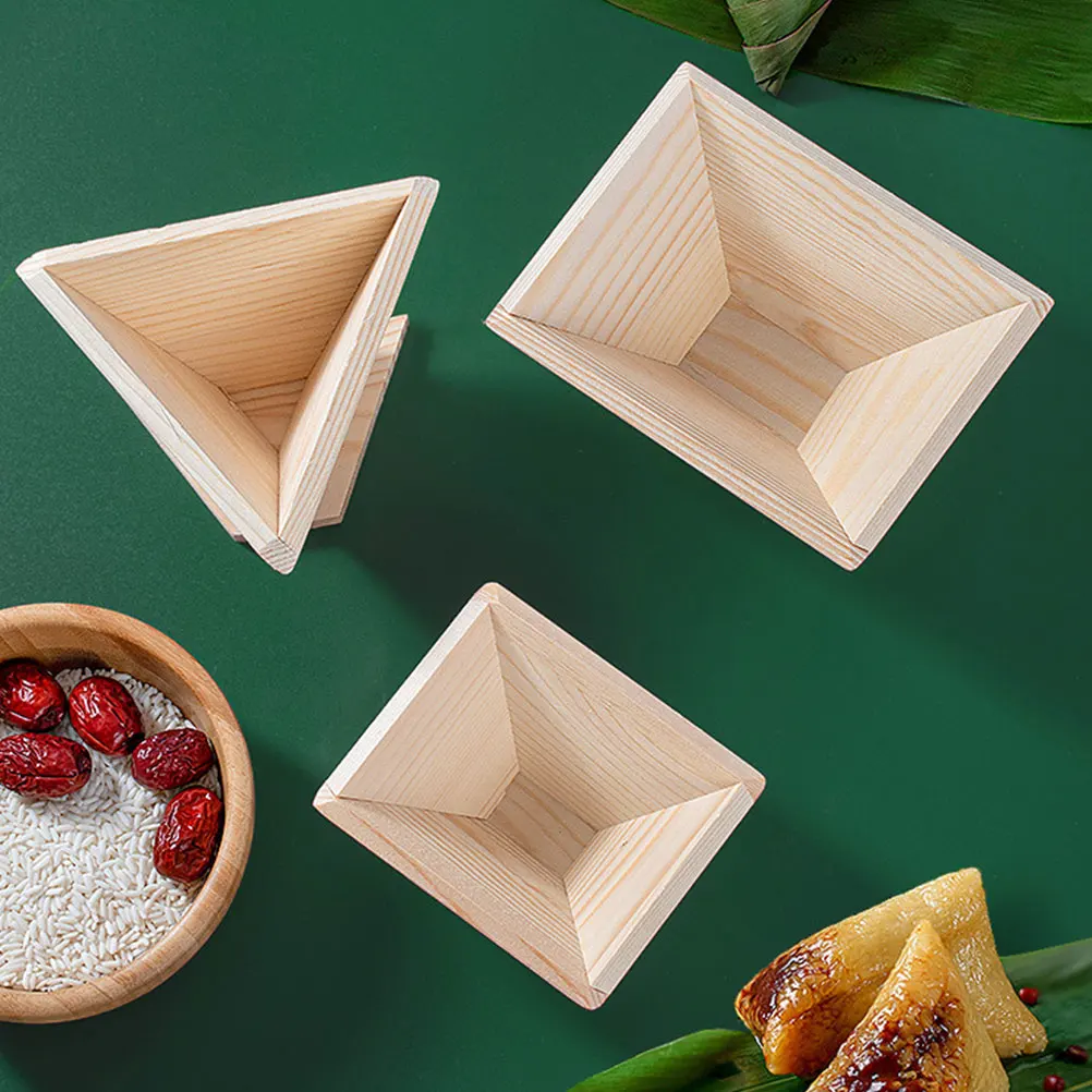 

2Pcs Wooden Zongzi Mold Creative Home Kitchen Tool for Rice Dumpling Making Festival Cooking Accessory Traditional Chinese Food