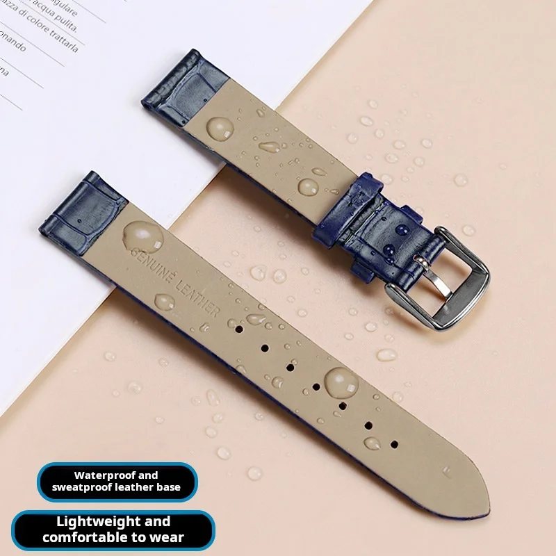 ل ل لونجين سواروفسكي غوتشي تيسو 12 14 16 18 مللي متر النساء أحمر أبيض أزرق أسود جلد طبيعي حزام الساعات رقيقة الأدمة حزام ساعة اليد