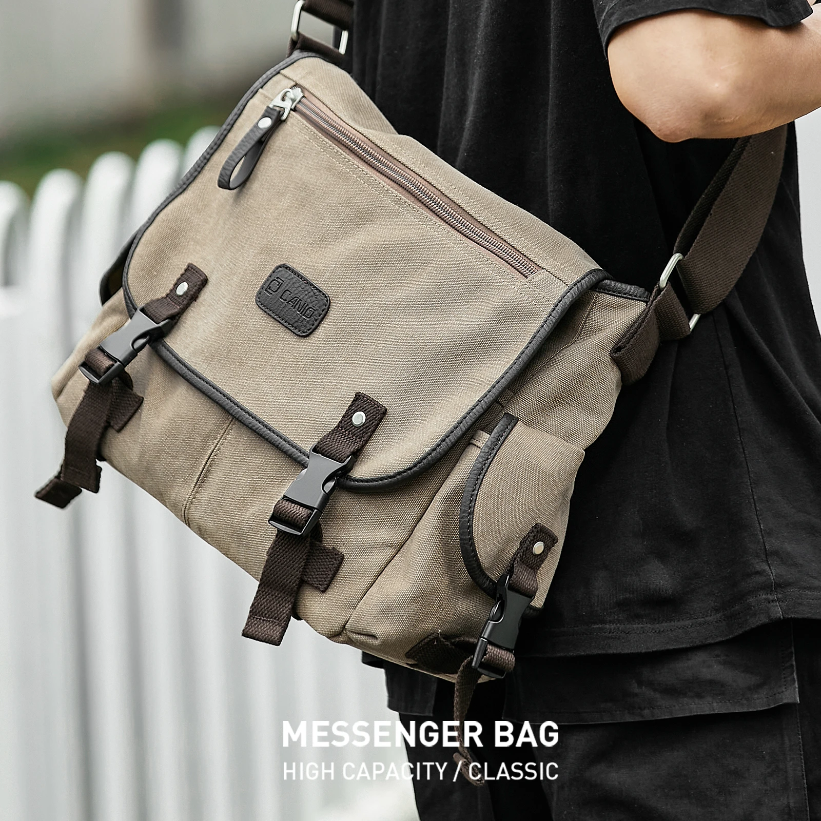 Messenger Bag for Men,Fashion School Bag Large Laptop Bag for Daily Use ,Multi-Functional Shoulder Bags Large Chest Daypack