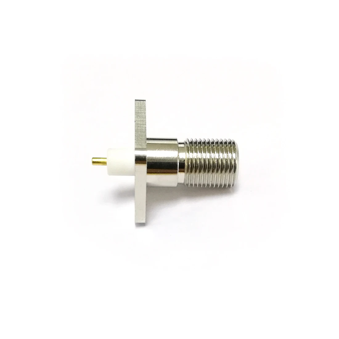 1Pc F Type Vrouwelijke Jack Rf Connector 4-Hole Panel Mount Chassis Soldeer Post Nieuw