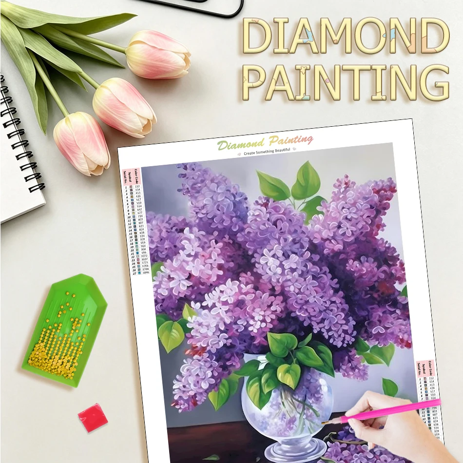 

GATYZTORY Diamond Painting Kits Home Decoration Decorative Paintings Lavender Full Round/Square Paint By Diamonds Home Wall Art