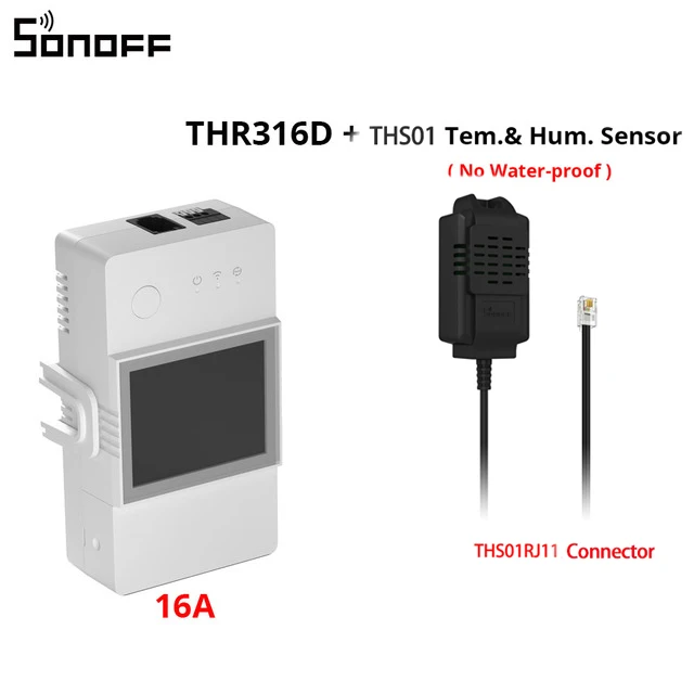 SONOFF TH Elite 16A 20A Wifi Slimme Temperatuur- en Vochtigheidsbewakingsschakelaar Werk met THS01 RL560 MS01 Sensor eWelink Alexa