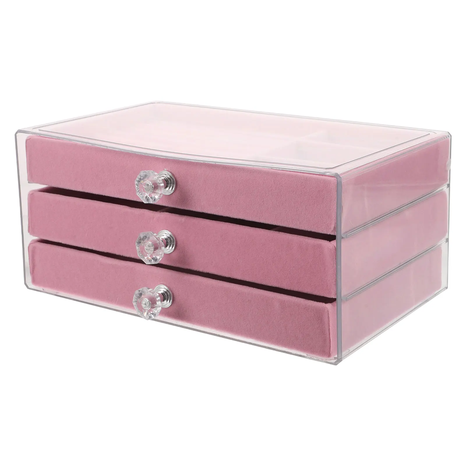 

Accessories Three-layer Jewelry Storage Box Travel Plastic Organizer for Drawer