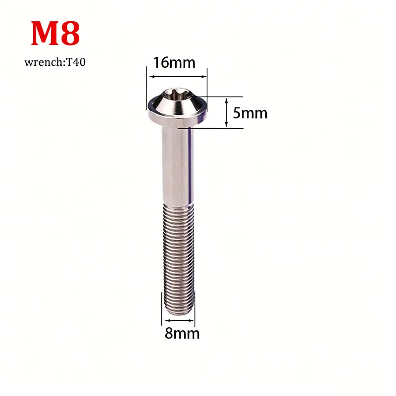1pcs Titanium Alloy Flying Saucer Head Screw M8 M10 x 10 15 20 25 30 35 40 45 50 55 60 70mm Motorcycle Modification Screw