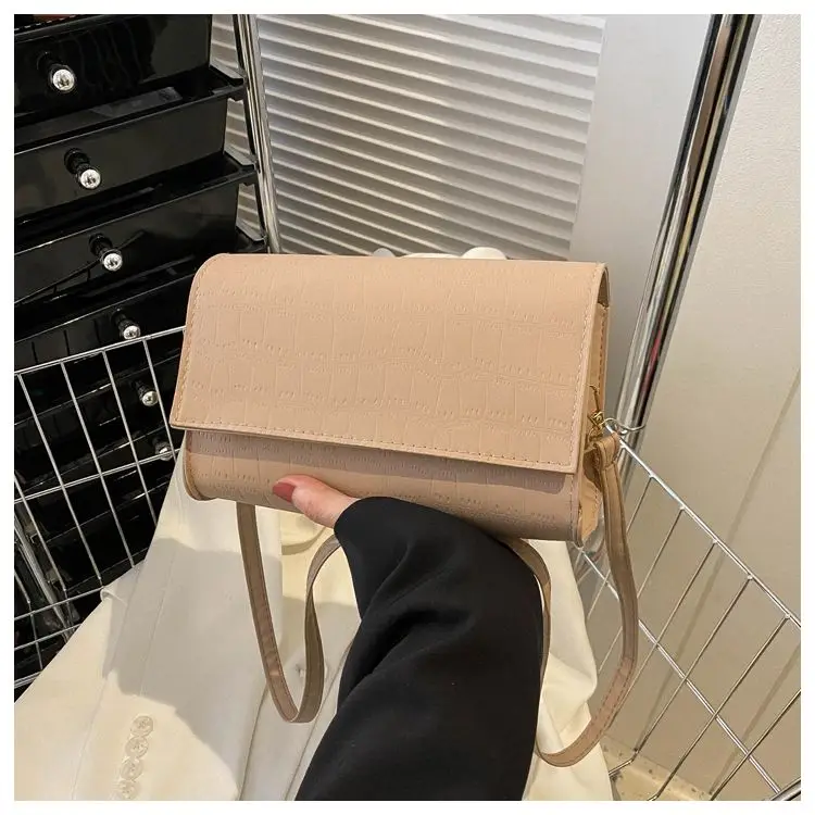 Yellow Crossbody Bags for Women New Fashion Felt Stone Pattern Single Shoulder Casual Purses Handbags Trendy Small Square Bag