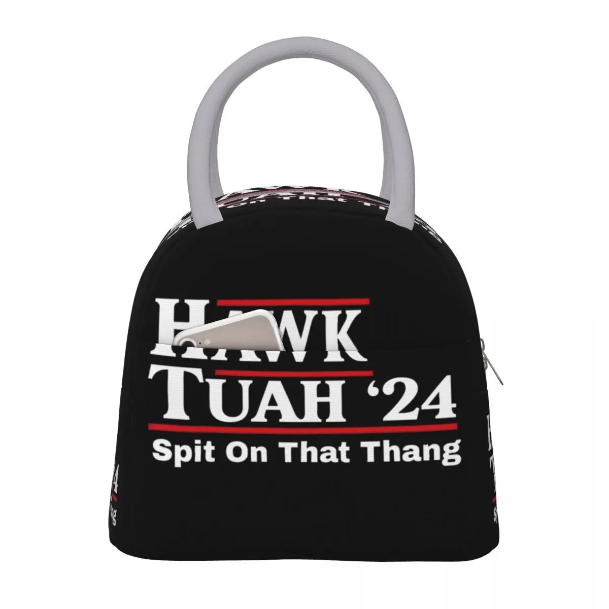 Hawk Tuah Spit On That Thing Presidential Candidate Parody Insulated Lunch Bag Food Container Thermal Cooler Lunch Boxes